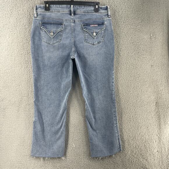 Hudson Womens Jeans Flap Pocket Button Sz 16 x 27 Straight Leg Icy Blue Mid Rise - Picture 6 of 15